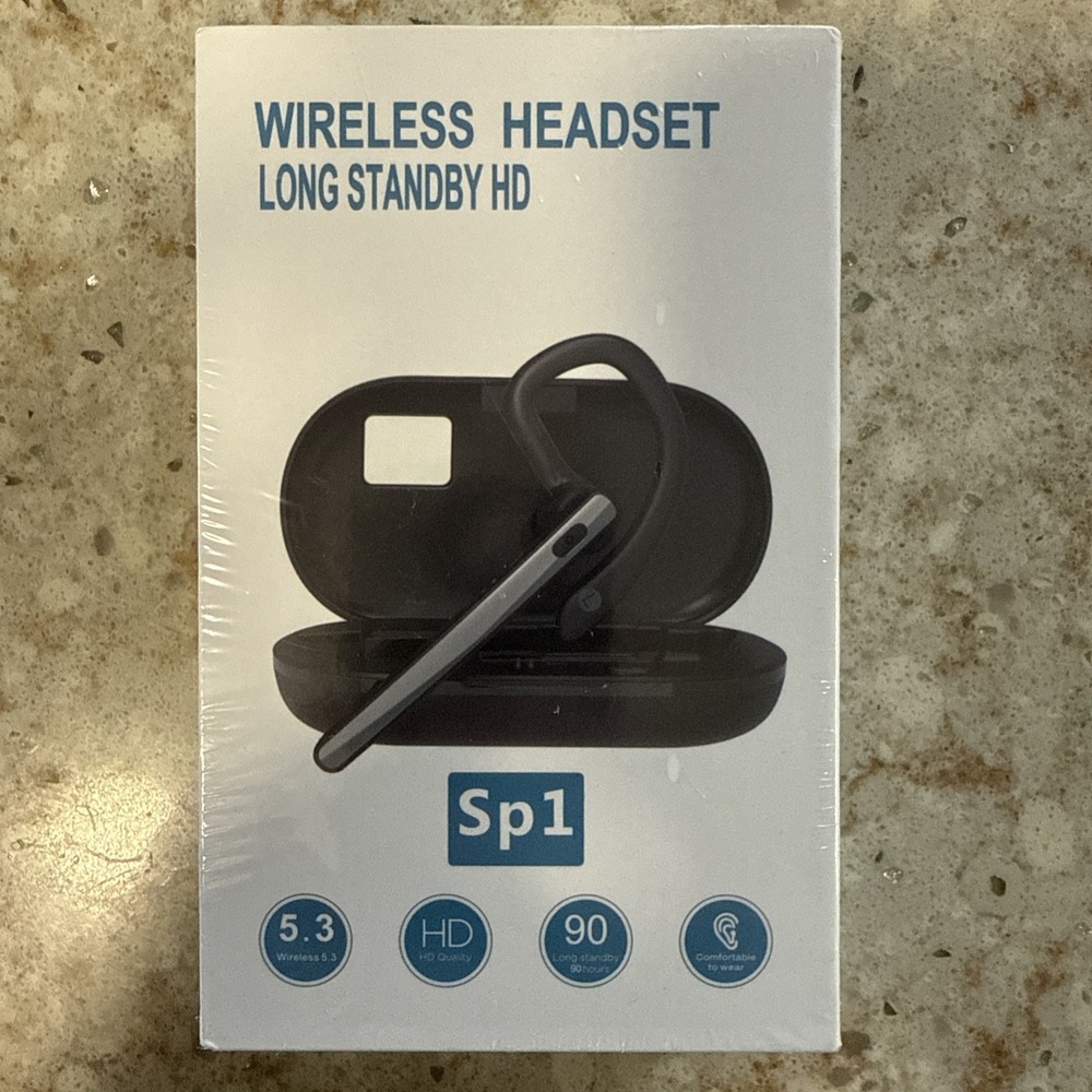 Bluetooth Headset V5.3, Wireless Bluetooth Earpiece with 600mAh Charging Case